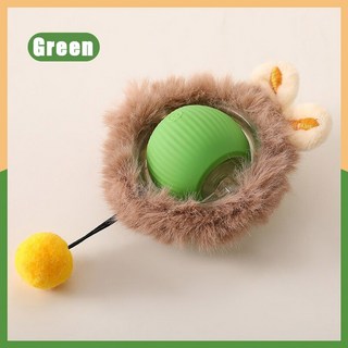 펫 고양이 애견 장난감 대화형 공 파우치 숨바꼭질 새끼 모션 활성화 실내용, 1개, green ball