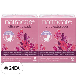 나트라케어 엑스트라 패드 생리대 날개형, 대형, 8개입, 24개