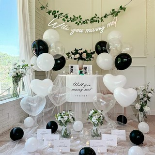 더모음파티 프로포즈 용품 세트 패키지 소품 결혼 신혼 집 셀프 답 풍선 장식 업체 호텔 준비물 led 촛불, 1개, 블랙