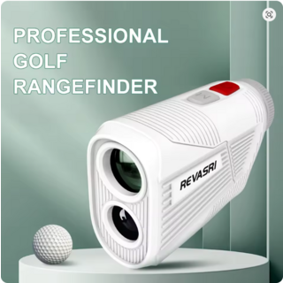 [REVASRI]골프 레이저 거리 측정기 1300야드 전문 골프 거리 측정기 6X 배율(플래그 잠금 장치 포함) 진동 골퍼를위한 자기 휴대성, 화이트