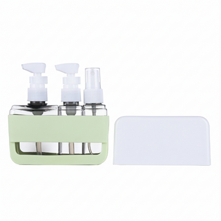 미니스트 여행용 디스펜서 미니 리필 세트 휴대용 샴푸 로션 공병 트래블 용기, 1개, 3 in 1 x 라이트 그린 x 1개