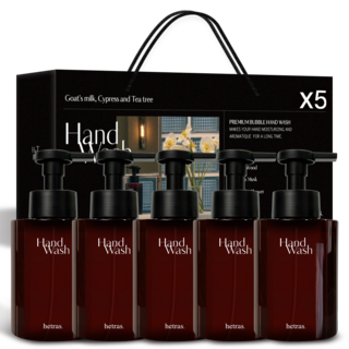 헤트라스 대용량 산양유 퍼퓸 버블 핸드워시 선물세트, 515ml, 5개