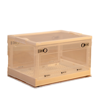 可折疊透明貓籠，堅固耐用透氣舒適，方便收納多功能寵物籠, 白, 1個