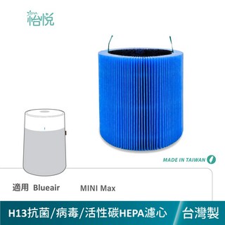 怡悅 Blueair Blue MiniMax Mini Max 空氣清淨機, 1個, H13等級抗菌/病毒活性碳濾網