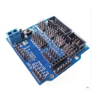 Arduino Uno R3 v5擴展板 sensor shield v5.0 電子積木 藍色版 - 庫存不用等, 1個, 藍色