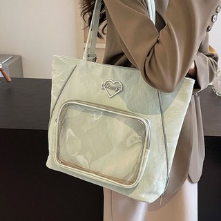 小食量二次元大容量包包女2025新款雙肩包百搭洋氣通勤單肩包痛包, OAZAO綠色,包包+肩帶