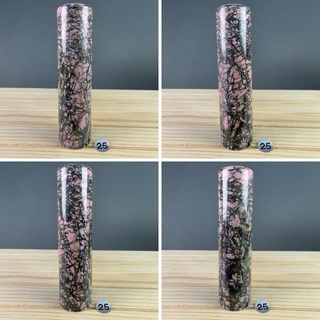 【晶星】天然紅薔薇輝石圓型印章 個人章 玫瑰石 薔薇輝石 原礦 礦石 水晶印章 開運 招財, 1個, 25