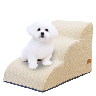 올미오펫 프리미엄 구름패브릭 강아지 곡선 2단 3단 4단 5단 계단, 프리미엄 모던베이지, 1개