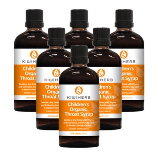 키위허브(KIWIHERB) 키위허브 어린이 오가닉 쓰로트 (목) 시럽 100ml X 6개, 600ml, 1세트