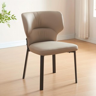 쿠리브 가정용 편안한 식당 의자 캐주얼 가죽 식탁의자, 2개, 카키색(411)