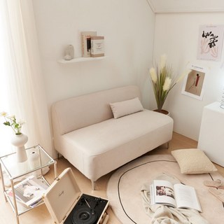 마루봄 포리 1인 2인 미니 패브릭 소파 생활방수, 2인 아이보리