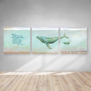 캘리그라피 해바라기 성경 말씀 생기 3분할 액자 3p세트, 홍해, 1개