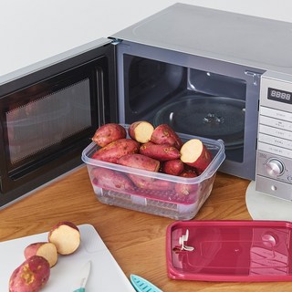 이지앤프리 전자레인지 고구마 찜기 3L 2개입, 레드, 2개