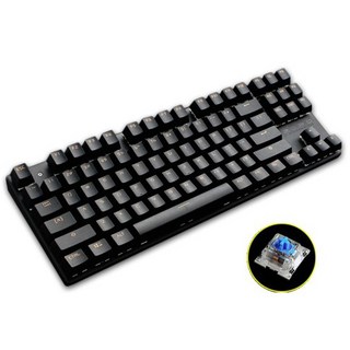 米徒 小鋼砲 104鍵機械鍵盤 (青軸/黑軸/紅軸) 真機械式鍵盤 編織線USB 背光 全鍵無衝 可超取, 87黑鍵無光青軸[贈注音貼]