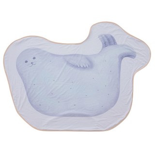 [KANA JP日本代購]日本Cool Aquarium水族館海洋生物系列 海底生物 涼感毯 接觸涼感 空調毯 涼感抱枕, 海豹(現貨)