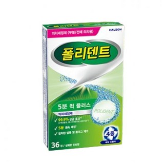 폴리덴트 5분 퀵 플러스 의치 세정제 36정 6개