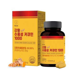 매일1분 강황 수용성 커큐민 1000 영양제 캡슐 가루, 1개, 120정