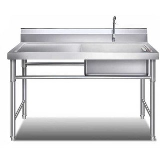 캠핑장 개수대 스테인레스 조리대 글램핑장 야외 간이, 1개, 두꺼운형 175x60x80 단일 왼쪽