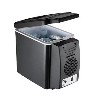 拉布塔 冰 箱 6L車載冰箱 行動冰箱 車兩用 保冰箱 保冷箱 冷熱箱 小冰箱 迷你冰箱 車用冰箱, 1個, 6L雙散熱孔車家兩用型, Black, 1