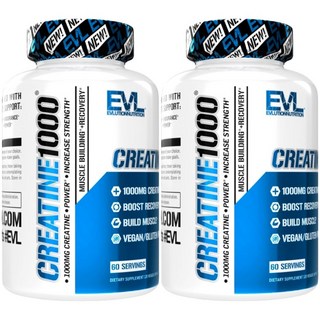 EVLUTIONNUTRITION 肌酸1000保健植物膠囊, 120顆, 2罐