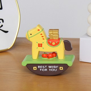 搖搖馬擺件 解壓小物 生肖馬文創禮品 新年居家裝飾, 搖搖馬擺件-馬上有福