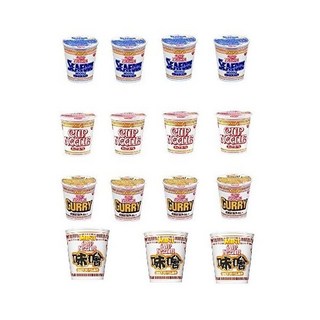 일본 닛신식품 컵누들 4종 씨푸드 미니 카레 된장맛 15개, 1개