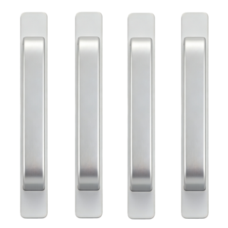 케이엠 접착식 무타공 다용도 도어 손잡이, 실버, 4개