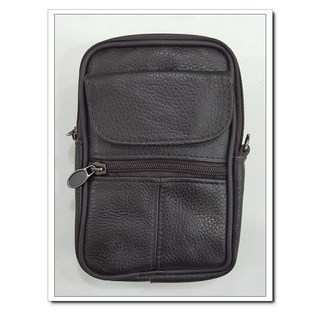 Smile Fish Shop 牛皮真皮手機包 直立款二用斜背腰包