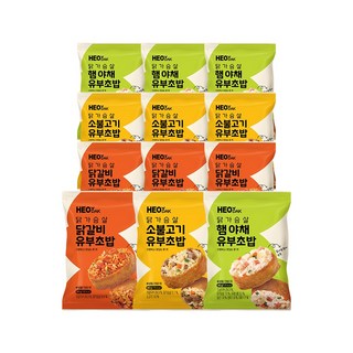 허닭 닭가슴살 유부초밥 3종 혼합, 12개, 90g