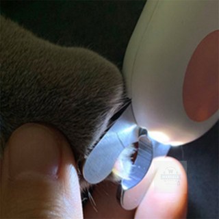 바르시 LED 안전 발톱가위 핑크 강아지발톱가위