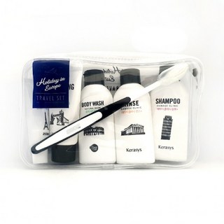 토토몰 애경 여행용세트 케라시스 샴푸 린스 칫솔 치약 폼클렌징 바디워시, 1세트