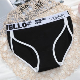 36 brushes 新品現貨．ins運動風字母內褲 棉質透氣 包臀中腰內褲【CT2032】, 黑色