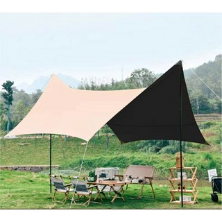 꼴로르실타프 차단 캠핑 자외선차단 캠핑용품 그늘막, 13 딥카키 육각 두꺼운 흑 4 2 5 2 두꺼운 지지