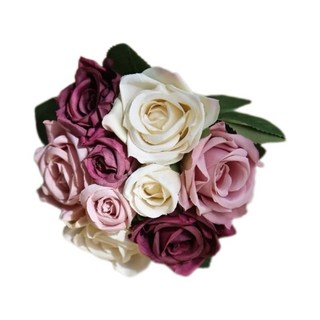 寶石藍玫瑰花仿真捧花，台灣現貨，婚禮攝影道具，居家裝飾花束, 藍色、粉紅色、紫色、白色