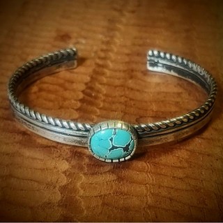 Captain Flint手作銀飾 翠嵐靜樹綠松石925純銀手環 手鐲 MIT自做自售