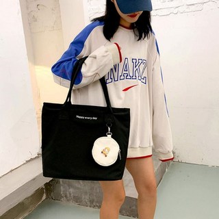 학생 파우치 포함 데일리 귀여운 에코백 숄더백 가방 cac+801vN