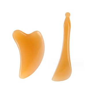 牛角刮痧臉部按摩器, 1個, 愛心板+刮痧棒