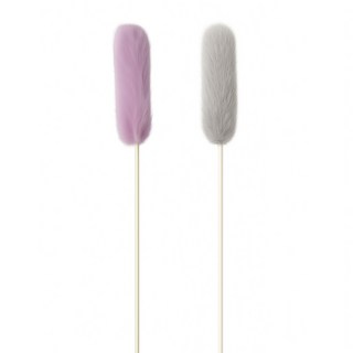 로테오 고양이 밍크 토끼털스틱 장난감 오뎅꼬치, 퍼플+그레이, 1세트