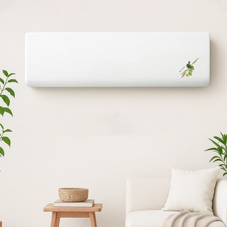 코팅블루 암막 인테리어 벽걸이 스판 에어컨커버, 06.럭키플랜트