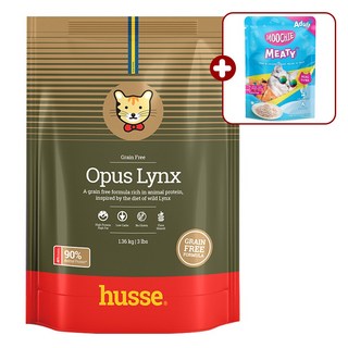 후새 캣 오퍼스 링크스 고단백 저탄수화물 가수분해 고양이사료 + 파우치 간식 증정, 1.36kg, 1개, 닭