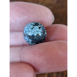 天然湖北原礦綠松石半玉化特色網花11.5mm圓珠 - 園藝裝飾、魚缸造景、能量石, 1個