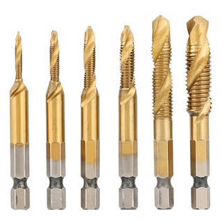철 스테인레스 탭핑비트 드리비트 탭기리 나사탭 일반드릴 임팩 겸용 비트 6종세트 M3 + M4 + M5 + M6 + M8 + M10, 1세트