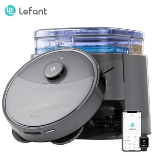 Lefant (르팡)M3 max 올인원 로봇청소기 20000pa 경이로운 흡입력 자동 먼지비움 자동 온수세척 다기능앱제어, 그레이, 단품