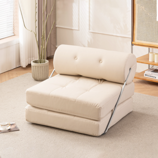 홈풀 두부폭신 침대쇼파 접이식 침대 소파 베드 좌식 카우치 배드 거실 침대형, 3. 화이트 인조가죽형