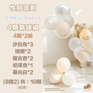 性別派對性別揭曉佈置包 猜性別道具 氣球盒 性別揭示 性別趴佈置包 派對道具 性別佈置寶猜性別 拍照道具, 性別派對”hello baby”四顆, 1個