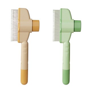 몽글하우스 원터치 반려동물 브러쉬 고양이빗 강아지빗, 1개, 그린