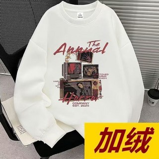 The Annual Horror 復古印花大學T 寬鬆休閒長袖衛衣