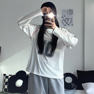 [스포티룩/2col] 마임 오버핏 브이넥 레터링 풋볼 유니폼 저지 티셔츠