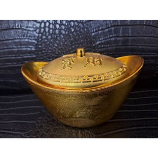 開業招財金元寶 元寶 餅盒 喜糖 喜餅 糖果盒 結婚嫁娶 過年擺飾 喜氣 聚寶盆 糖果盒, 金色