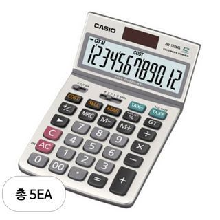 카시오 탁상형 계산기 JW-120MS, 혼합 색상, 5개
